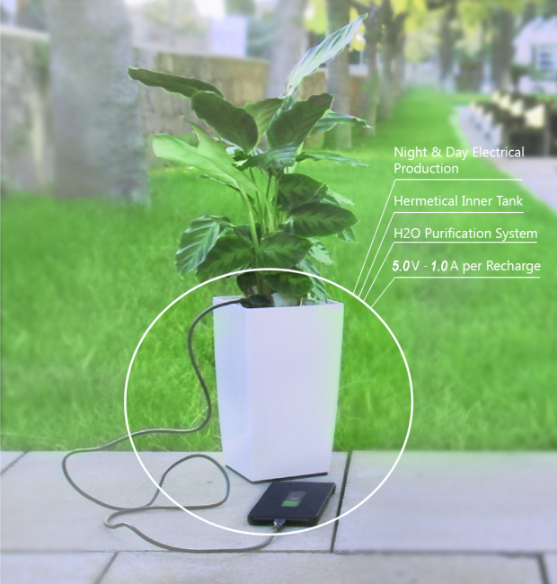 スマホを充電できる植木鉢Bioo Lite